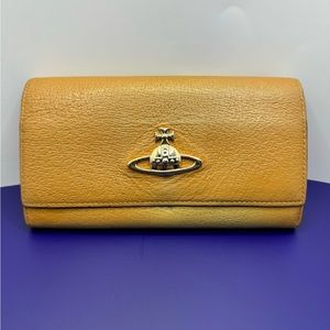Vivienne Westwood Vintage Long Wallet - Curry/Mocha/Gold